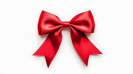 Fototapeta premium Decorative Red bow isolated on white background