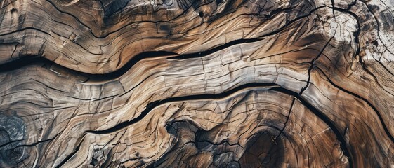 Naklejka premium Close-up of an intricately textured piece of tree bark, showcasing its natural patterns and aged beauty.