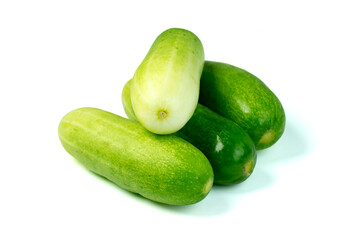 Group of Fresh Cucumber isolated on white background with clipping path closed up.