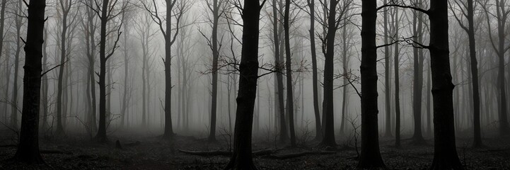 Obraz premium misty morning in the forest