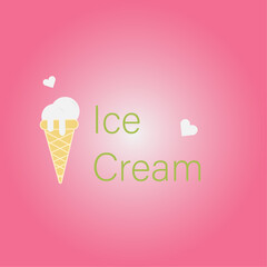 Ice cream with pink gradient background