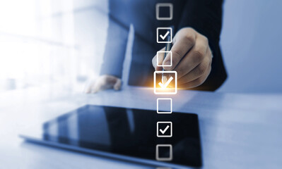Productivity checklist,filling survey form online,fast checklist and clipboard task business...