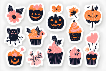 Halloween theme cute stickers collection
