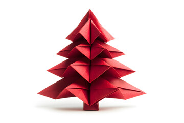Fototapeta premium Origami paper Christmas tree isolated on white background