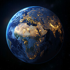 Earth globe on black background. Earth sphere. Earth planet template for banner.