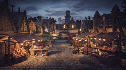 the fantasy city night 