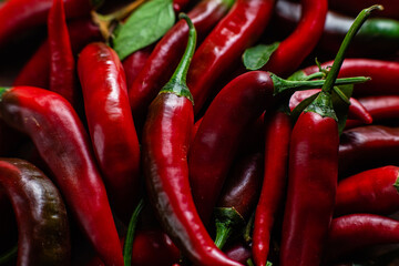 Red hot pepper close-up.Bitter pepper