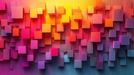 A colorful 3D papercraft heatmap, grid of paper squares with different heights and textures, popping out to reflect intensity, glowing ambient light, minimalist clean background, sharp paper details.