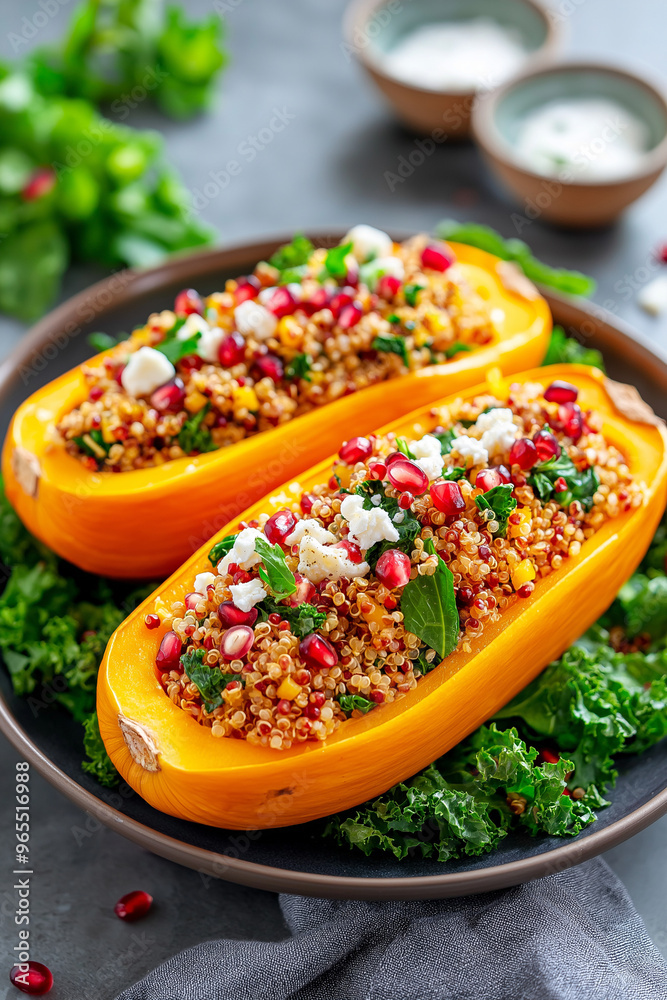 Wall mural quinoa stuffed squash