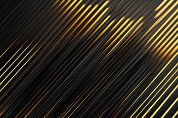 Obraz premium Sophisticated dark abstract background with golden diagonal elements. A modern luxurious gradient effect. 3d layout for promotional presentations at a sale event or night occasion. Geometric style