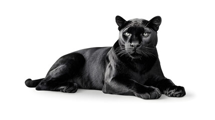 Obraz premium Black puma isolated on white