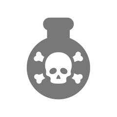 Toxic, poison vector icon. Poisonous test tube with skull and crossbones symbol.