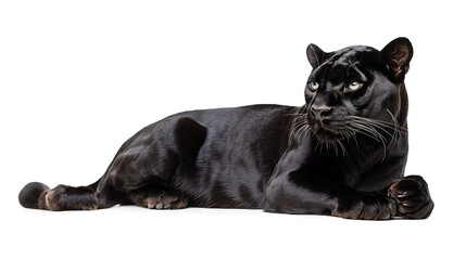 Obraz premium Black puma isolated on white