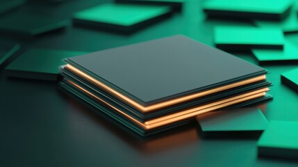 Futuristic Tax Filing: Glowing Holographic Forms in Ultramodern Financial Environment - with Copy Space and Selective Focus