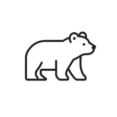 Obraz premium Polar bear silhouette black line icon