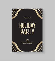 Vector illustration design for holiday party and happy new year party invitation card. flyer. poster and greeting card design template. gold color design
