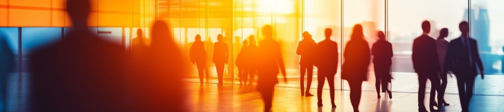 abstract colorful unfocused background with people