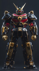 Naklejka premium In the Japanese tokusatsu style of the Showa period, present the image of a huge robot