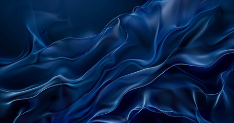 Obraz premium Abstract dark blue background with soft waves and light lines for elegant design