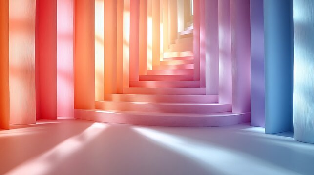 A minimalist 3D papercraft box plot, pastel-colored paper strips folded into rectangular shapes and lines, soft glowing light casting gentle shadows, sharp paper details, clean modern backdrop.