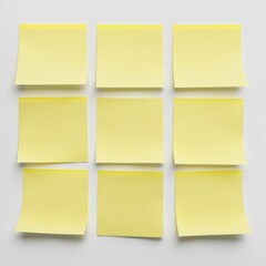 Fototapeta premium Blank sticky notes organized in a grid