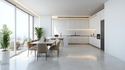 Fototapeta premium Apartment dining room interior design in the modern era