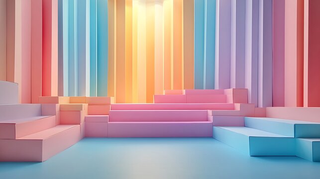A modern 3D papercraft box plot, pastel-colored folded paper strips creating rectangular boxes and lines, glowing ambient light, soft shadows, clean minimalist backdrop, detailed paper folds.