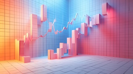 A modern 3D papercraft Gantt chart, pastel-colored paper strips floating above a grid, connected by 3D paper links for task dependencies, glowing ambient light, soft shadows,