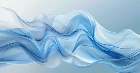 Fototapeta premium Abstract blue background with soft waves and light lines for elegant design 