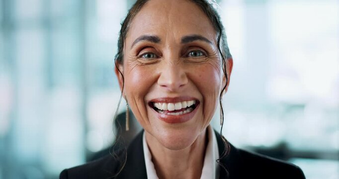 Consultant, corporate and professional with business woman in office for internal auditor, financial organization and smile. About us, asset management and portrait of person in actuary firm