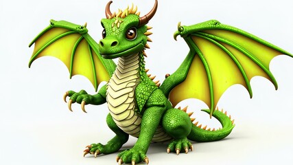 Obraz premium green dragon cartoon