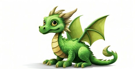Obraz premium green dragon cartoon