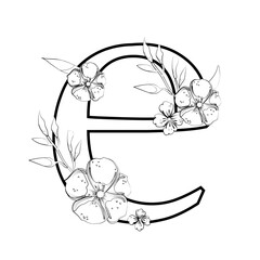 Vector sign with flowers decorations