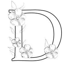 Vector sign with flowers decorations