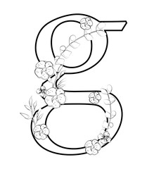 Vector sign with flowers decorations