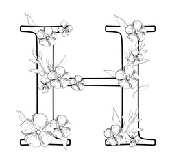 Vector sign with flowers decorations