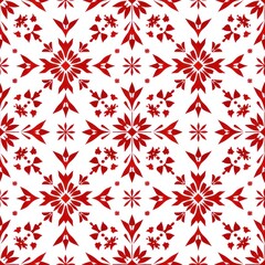 pattern in red and white with some snowflakes By Generated AI