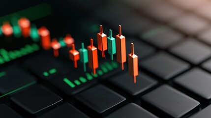 Futuristic Oil Price Movements Holographic Data Streams Trading Interface with Copy Space, Selective Focus -