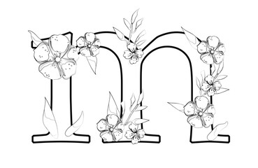 Vector sign with flowers decorations