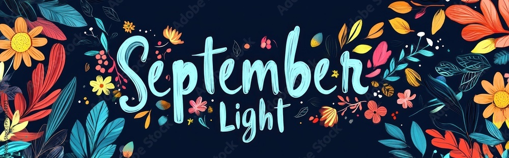 Poster September Light - A Colorful Floral Design