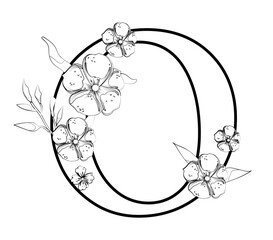 Vector sign with flowers decorations