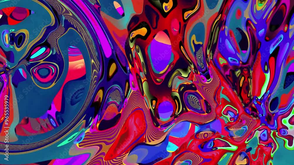 Wall mural Psychedelic colorful abstract fluid and liquid background 