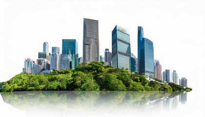 Fototapeta premium Isolated PNG of a sustainable city scape