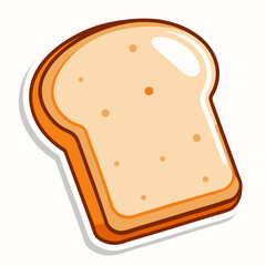 Toasted bread slice cartoon sticker on a isolated white background (9)