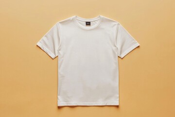 Simple Tshirt Flatlay mockup in beige background created with generative AI