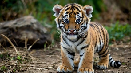 Obraz premium Portrait of a baby Tiger