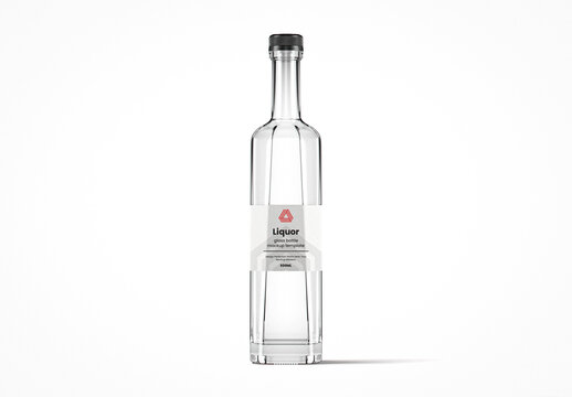 Tall Rectangular Flint Liquor Bottle Mockup