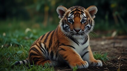 Obraz premium Portrait of a baby Tiger
