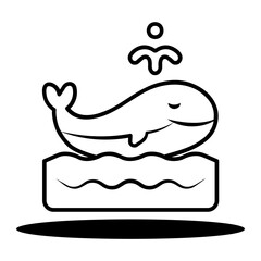 whale Line Icon