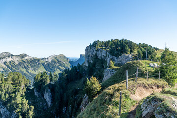 View down into the Justistal from a peak high above